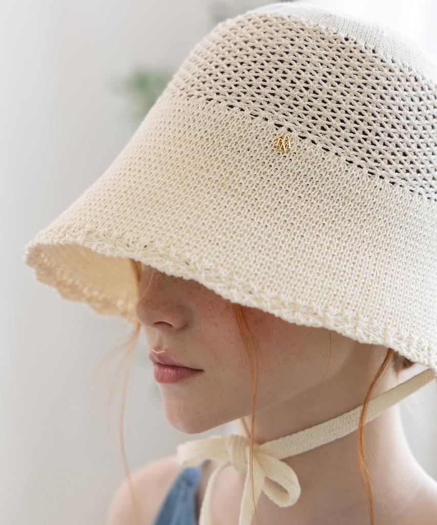 Tatiana Shoe Lace Knit Crochet Ribbon Bucket Hat Ht8184 2 Colors