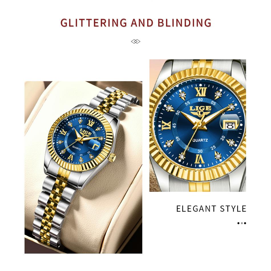 Women Diamond Watches Top Brand Luxury Women's Bracelet Watch Simple Round Waterproof Luminous Quartz Wristwatch