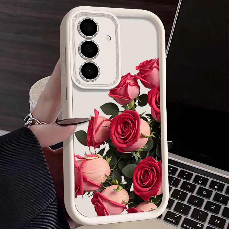 Rote Rose Aufdruck Handyhülle Für Samsung Galaxy A56 A57 A17 A16 A55 A37 A36 A26 5G S25 S26 S23 S24 Ultra S24 S25 FE TPU Hülle