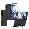 Luxur Leather Bracket Z Fold7 Phone Case For Samsung Galaxy Z Fold 7 With Glass Film Shockproof Magnetic Hinge Protective Cover