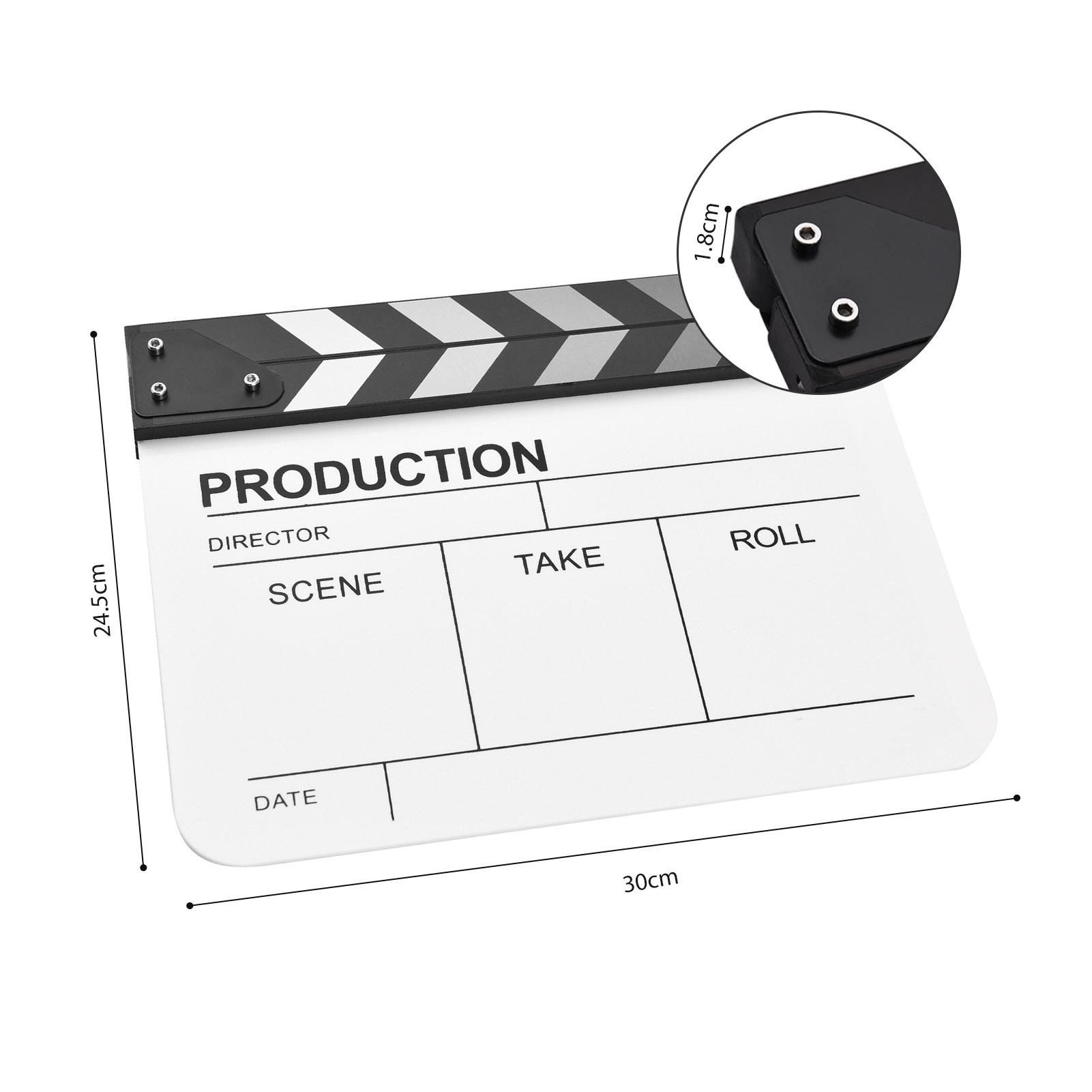 

Acrylic Clapperboard Film Clapboard Movie Director s Slate Cut Action Scene Clapper Board Film Slate Dry Erase Movie clapper