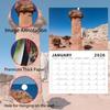 Gag Gifts - 2026 Wall Calendar, Funny Calendar, 8.5" x 11" (Open), Nature's Cock Shots Calendar with Fun Rock Photography, Dirty Santa Gift and White