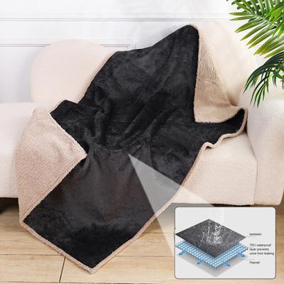 Yousheng Waterproof Pet Blanket Liquid Pee Proof Dog Blanket for Sofa Bed Couch Reversible Sherpa Fleece Furniture Protector Cover for Dogs Cats