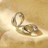 GEMCHIC Women's Fashion Unique Creative O-Shape Stainless Steel Earrings Gold Water Drop Hoops