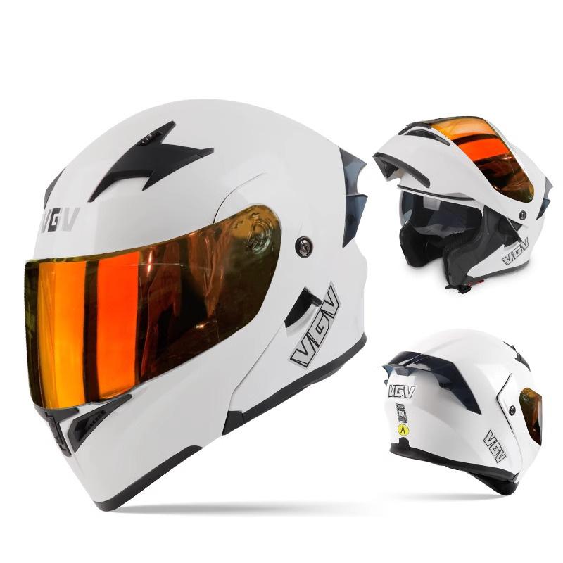 VGV Double Lens flip up helmet Openable motorcycle helmet Various Tinted Lens Sun protection glare and UV rays Modular cycling