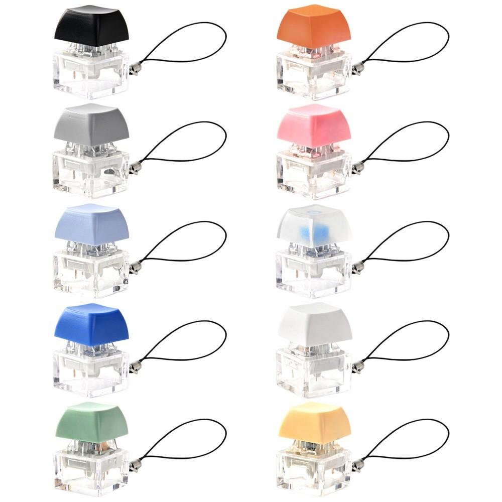 No Lights Fidget Keychain DIY Keyboard Clicker Toy Relaxing Pinch Toy