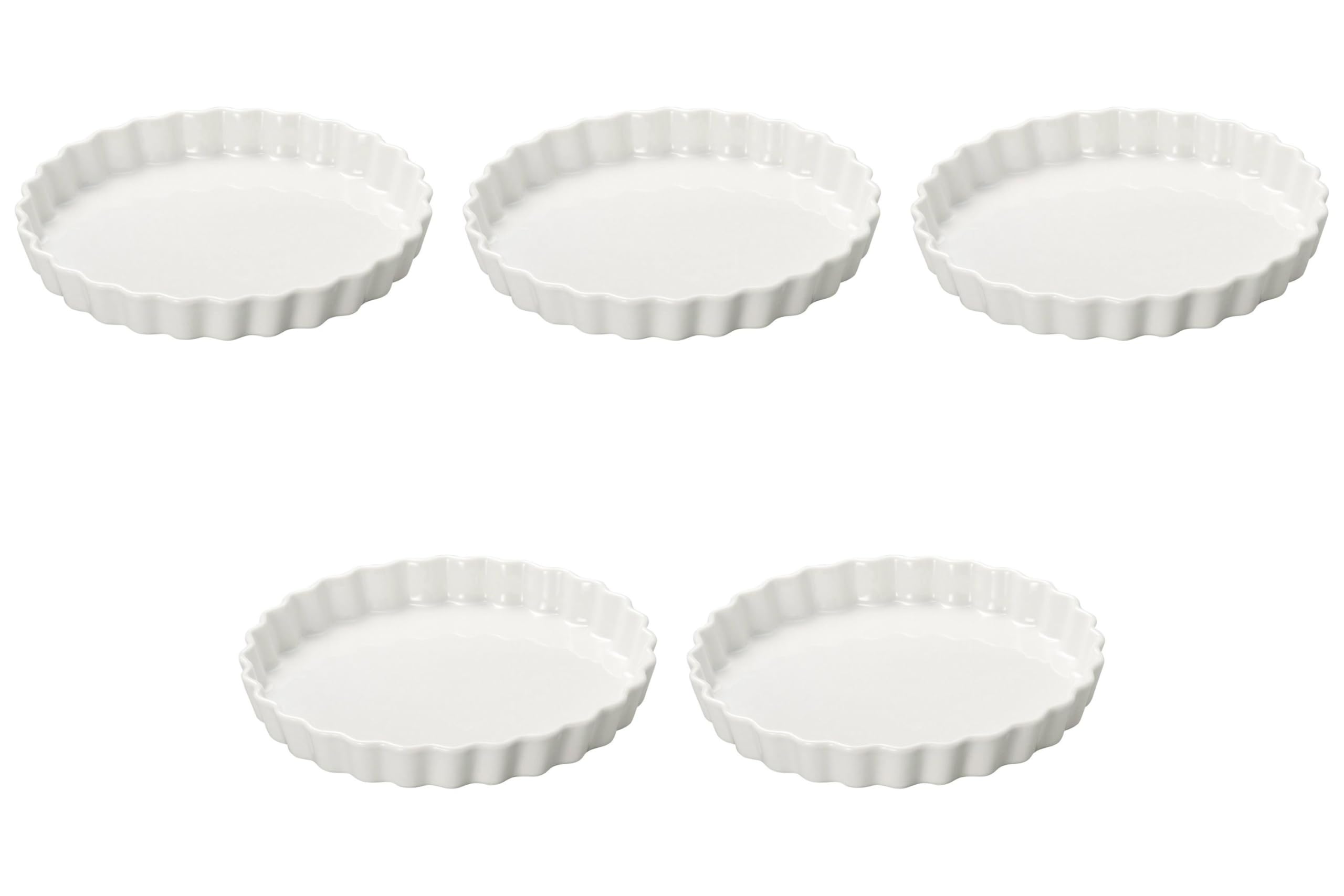 

Set of 5 White Round Pie Plates x Pie Setomonohonpo 8-inch [20 3cm] Plates, Ceramic, белый
