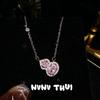Jewelry, Exquisite Flower Butterfly Butterfly Gem Pearl Y-Shaped Necklace Light Luxury Advanced Gradual Change Love Zircon Earrings Set
