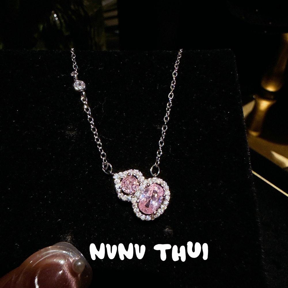 Jewelry, Exquisite Flower Butterfly Butterfly Gem Pearl Y-Shaped Necklace Light Luxury Advanced Gradual Change Love Zircon Earrings Set