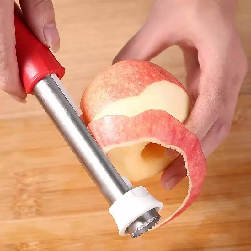 1 Stück Rostfreier Edelstahl Obstschäler Anti-Rutsch-Griff Korrosionsbeständig Obstentkerner Birne 2 in 1 Obstkernentferner
