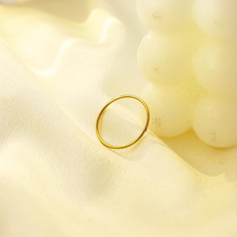 Solid Plain Ring, Extremely Fine 18K Gold 316 Material, Simple And Versatile Titanium Steel, Non-Fading Couple Ring