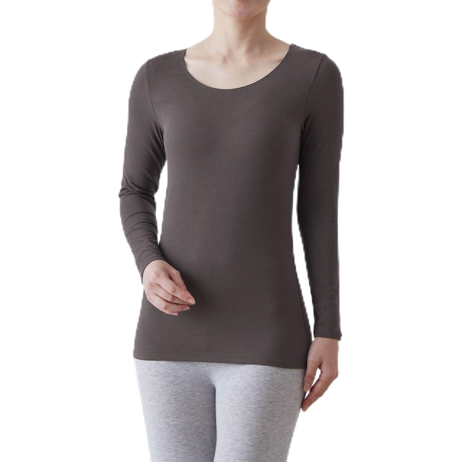 

Belle Maison Cotton Blend Long Sleeve Warm Inner Dark Size M Women s Shirt, Hotcot, Gray,