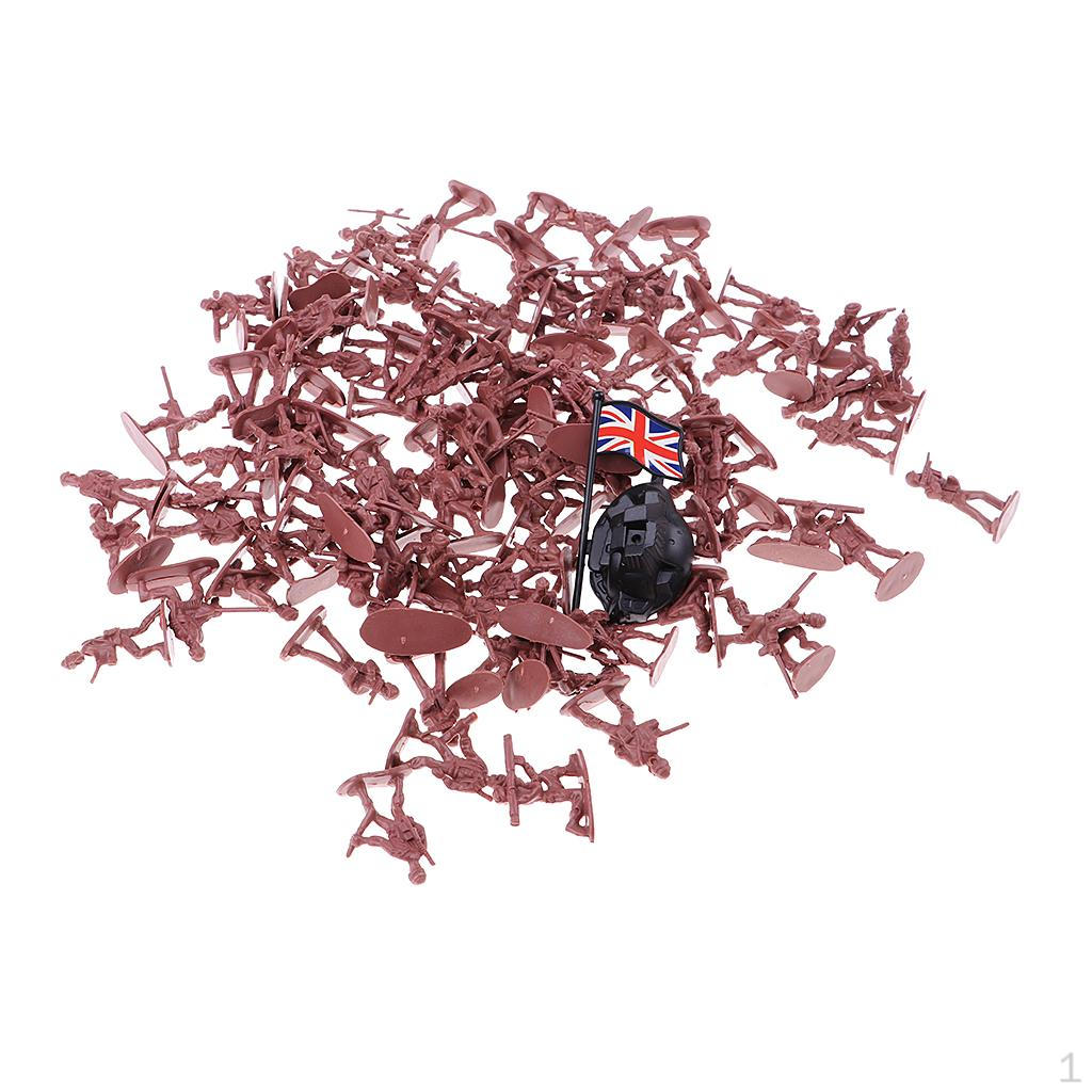 

100 Pcs / Set Toys Soldiers Men Figures 12 коричневий