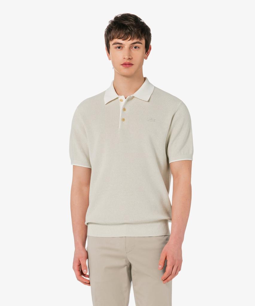 LACOSTE Men'S Rib Collar Spun Yarn Short Sleeve Sweater Polo Shirt Ph943E-56G I18