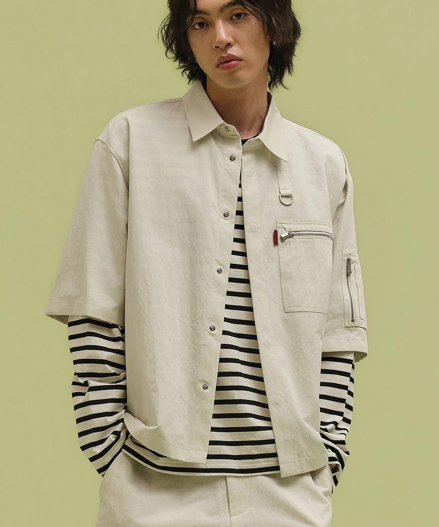 Tullunjeubeulig Tb-No.2 In & Out Short Sleeve Shacket (E5910G3307)