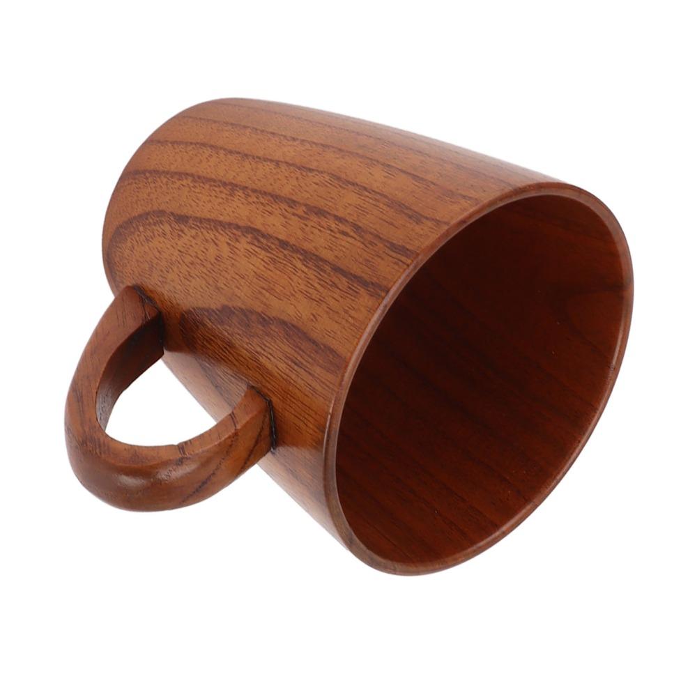 Safe Solid Wood Teacups Multifunctional Wooden Wine Mug Durable Wooden Mugs  Drinking Coffee