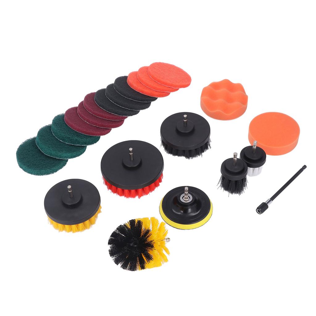 22pcs Drill Brush Attachments Set Multipurpose Power Scrubber Cleaning Kit for Bathroom Kitchen Car