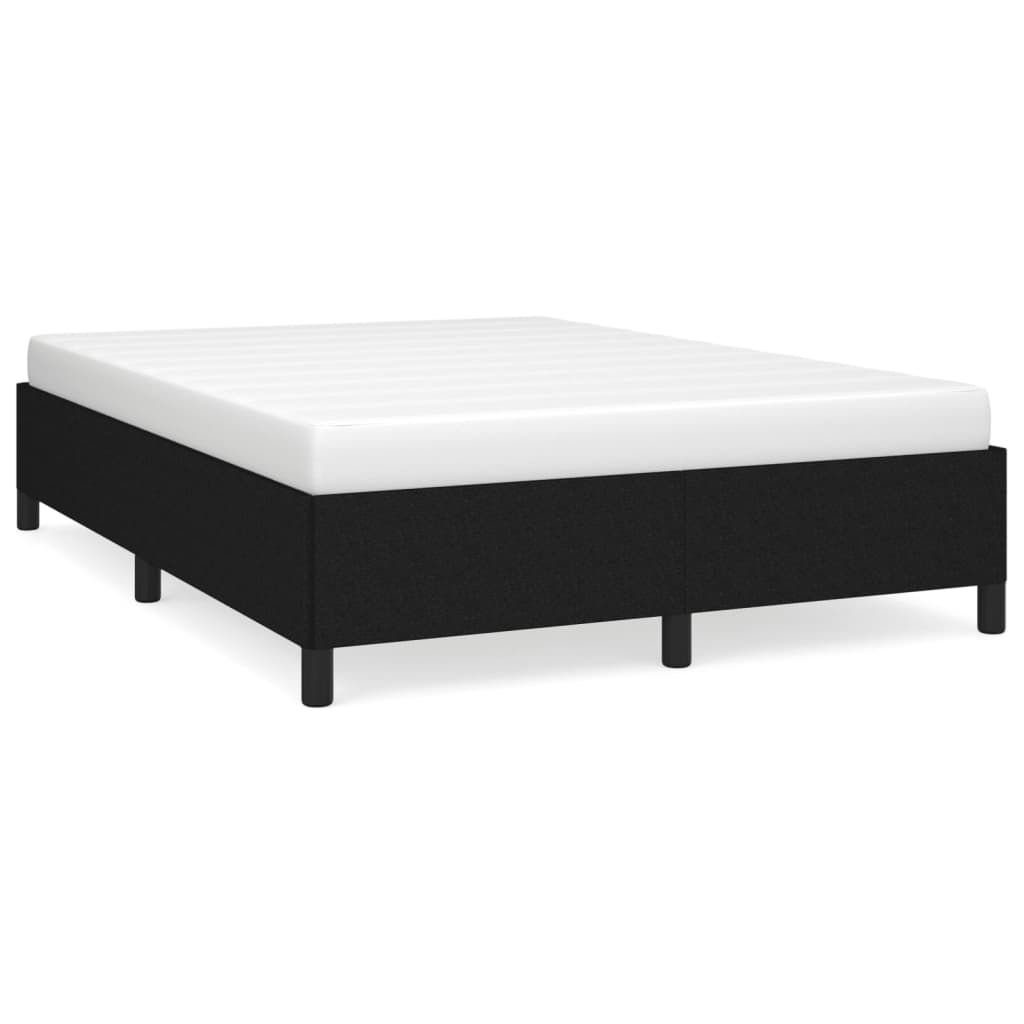 Bed Frame without Mattress Black 140 x 190 cm Fabric