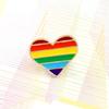 Trendy Geometric Heart Enamel Brooch - Rainbow Fashion Accessory