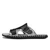Plus Size 38-48 Men Slippers Genuine Leather Slides Man Summer Shoes For Men Hand Made Outdoor Sandals