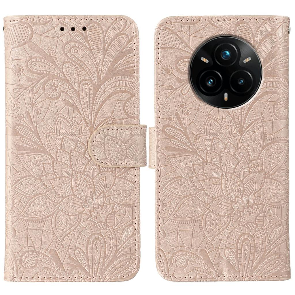 For Realme 14 Pro+ 5G Case Lace Flowers PU Leather Flip Wallet Phone Cover