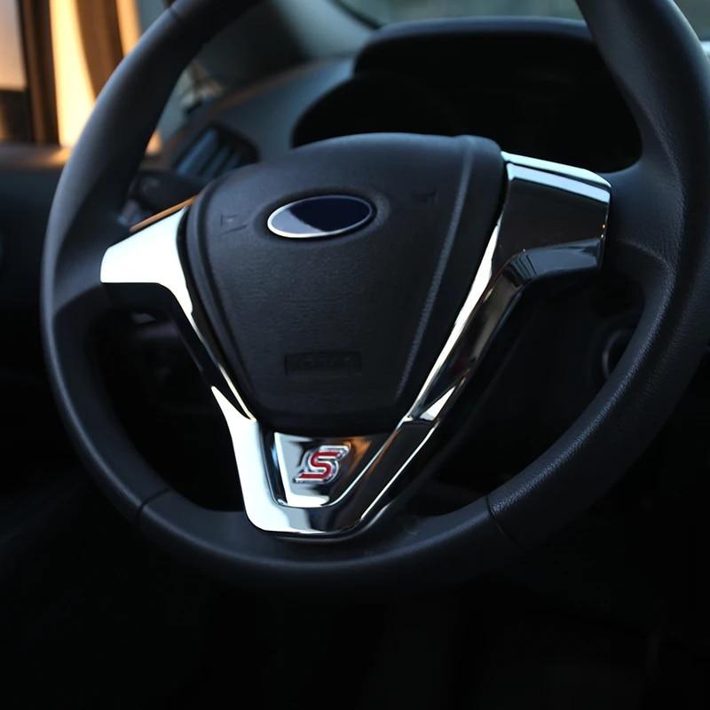 ABS Steering Wheel Trim Sequins Stickers for Ford Ecosport 2013 -2016 New Fiesta 2012 2013 2014 2015 2016 2017 Auto Accessories