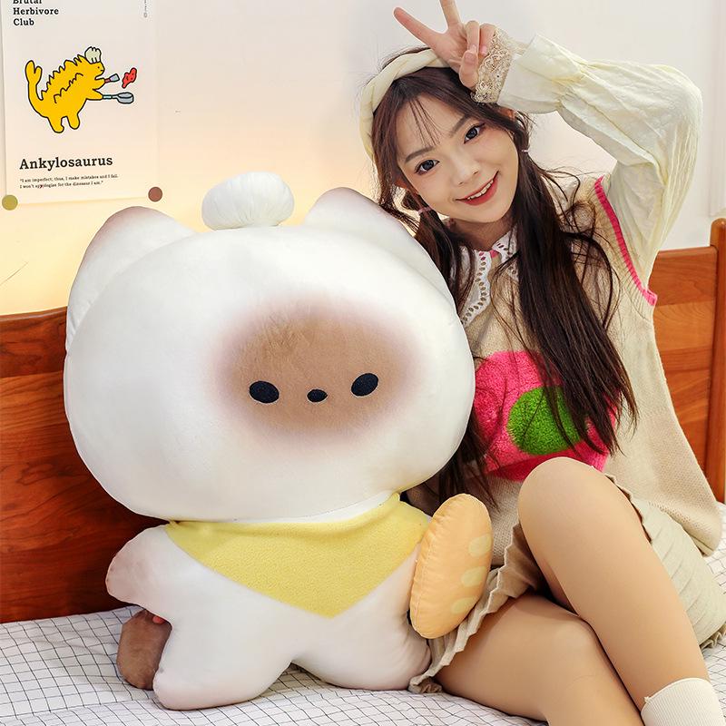 

Xiaohongshu Toast Cat Plush Pendant - Cute Gift for Girls 15 cm белый