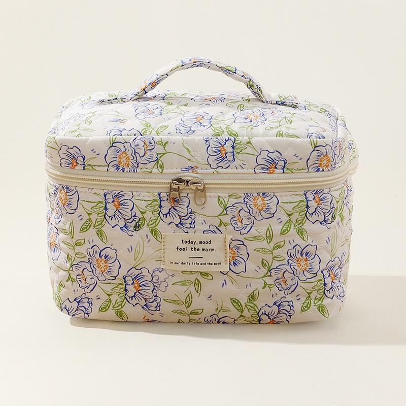 2023 Floral Cute Cotton Makeup & Toiletry Bag - Small, Fresh, Portable Storage Case