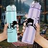 1PC Alaska Mountain Letter Art 750ml Color Plastic Sports Water Bottle Leakproof Flip Straw Lid Suitable for Sports Office Home Use