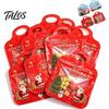 Decorative Christmas Snack Containers Treat Bags with Handles, Self-Seal Candy Cookie for Clear Window Gift Pouches Holiday Party Favors, Small Items