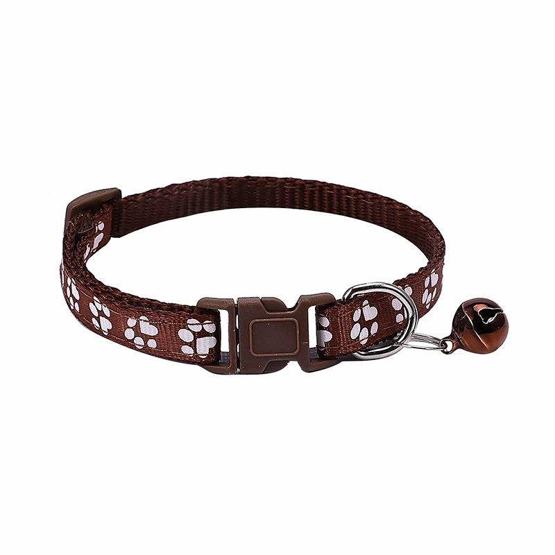 Small Cats Dog Collars With Bell Breakaway Adjustable Dog Puppy Bling Paw Prints