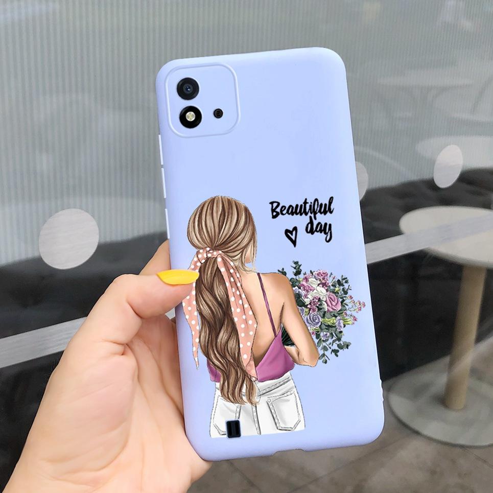 Candy Phone Case For Realme C11 2021 Case 6.52" Cartoon Child Girl Back Cover Shell For Oppo Realme C11 C 11 RMX3231 Silicone