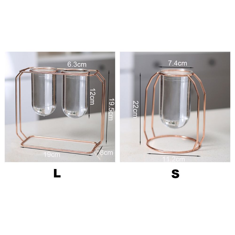 Nordischer Stil DIY Sukkulenten-Blumentopf Goldener Rahmen Transparent Hydroponischer Blumentopf Heimdekoration Schreibtischschmuck Blumenvase