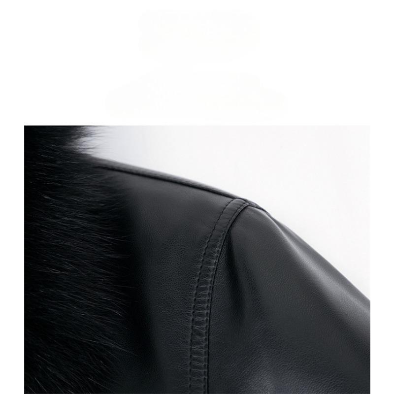 Пуховик из натуральной кожи — фото 8