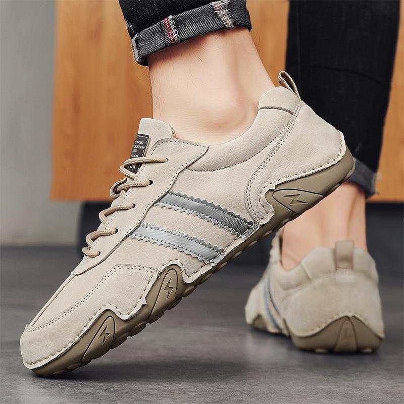 Casual Leather Breathable Men's Lightweight Soybean Shoes British Hundred Men's Leather Shoes Large Size Outdoor Driving Shoes Male