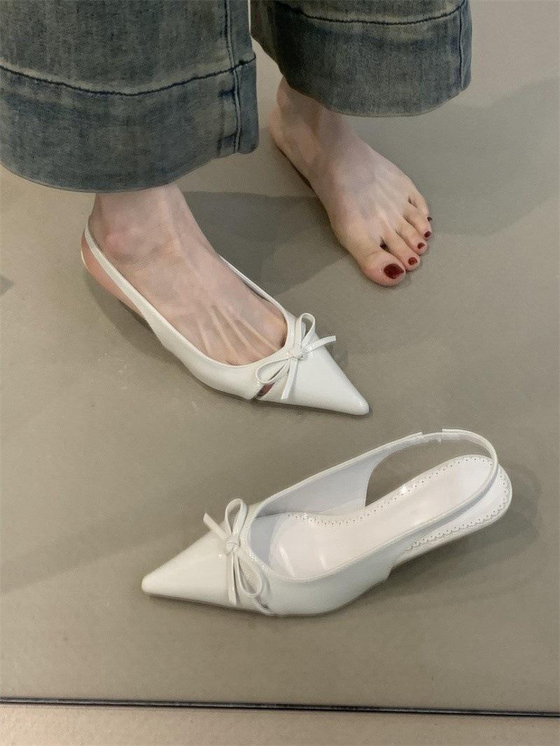 

Нежные туфли на высоком каблуке, темпераментные, элегантные, с острым носком, с вырезом, на тонком каблуке, босоножки с закрытым носком 35