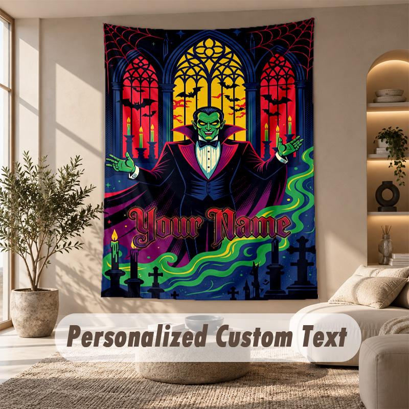 Tapestry Custom Name Text, Wall Hanging Tapestry Home Room DecorDracula