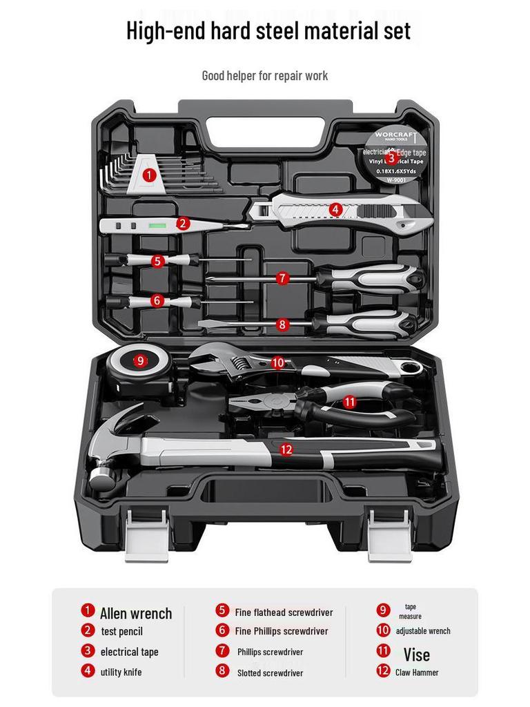 Royal Household Hardware & Woodworking Toolbox Set