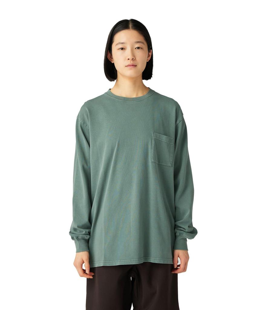 Snow Peak Garment Dyed Short Sleeve and Dark Size XL L/S T-Shirt TS-25AU012, T-Shirt, Men's Women's, Green,