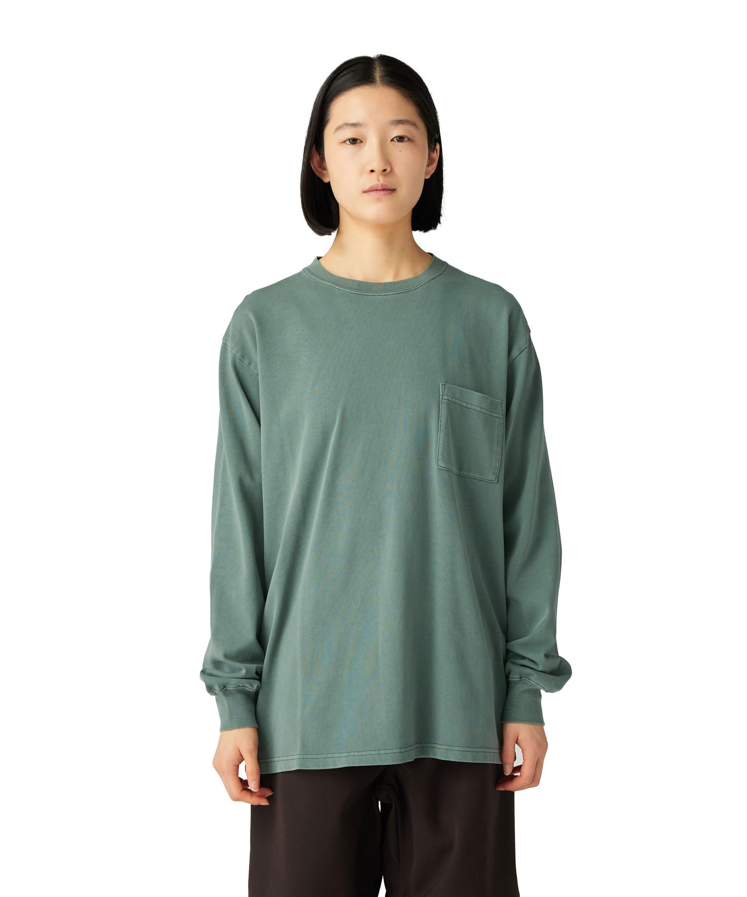 

Snow Peak Garment Dyed Long Sleeve Short and Dark Size S T-Shirt TS-25AU012, Sleeve, Men s Women s, Green,