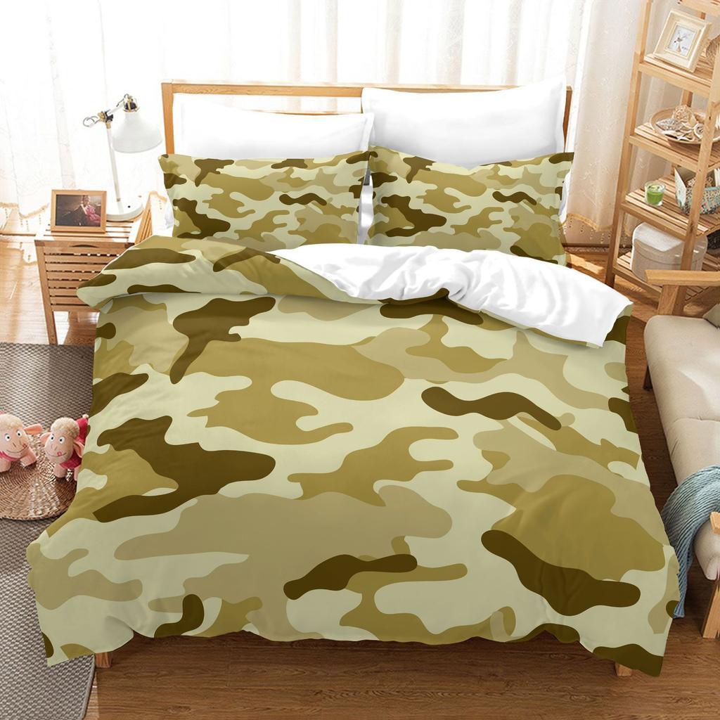 Military Camouflage Series Camouflage Color Three-Piece Quilt Cover