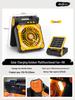 Solar-Powered Portable Camping Fan with USB Charging and LED Light