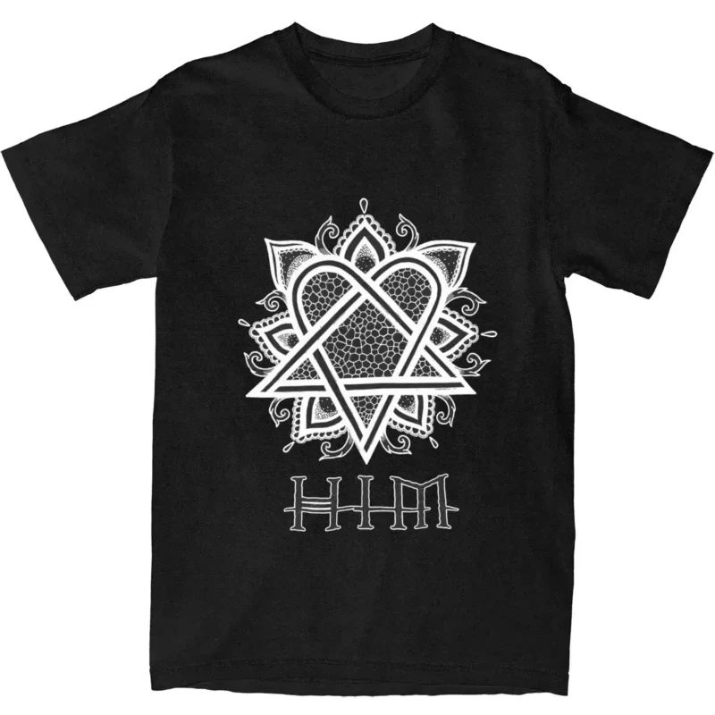 Hip Pop Rock Tshirt Him Band Ville Valo Heartagram Love Metal TShirt Summer Casual Streetwear Print Cotton ShortSleeved Unisex