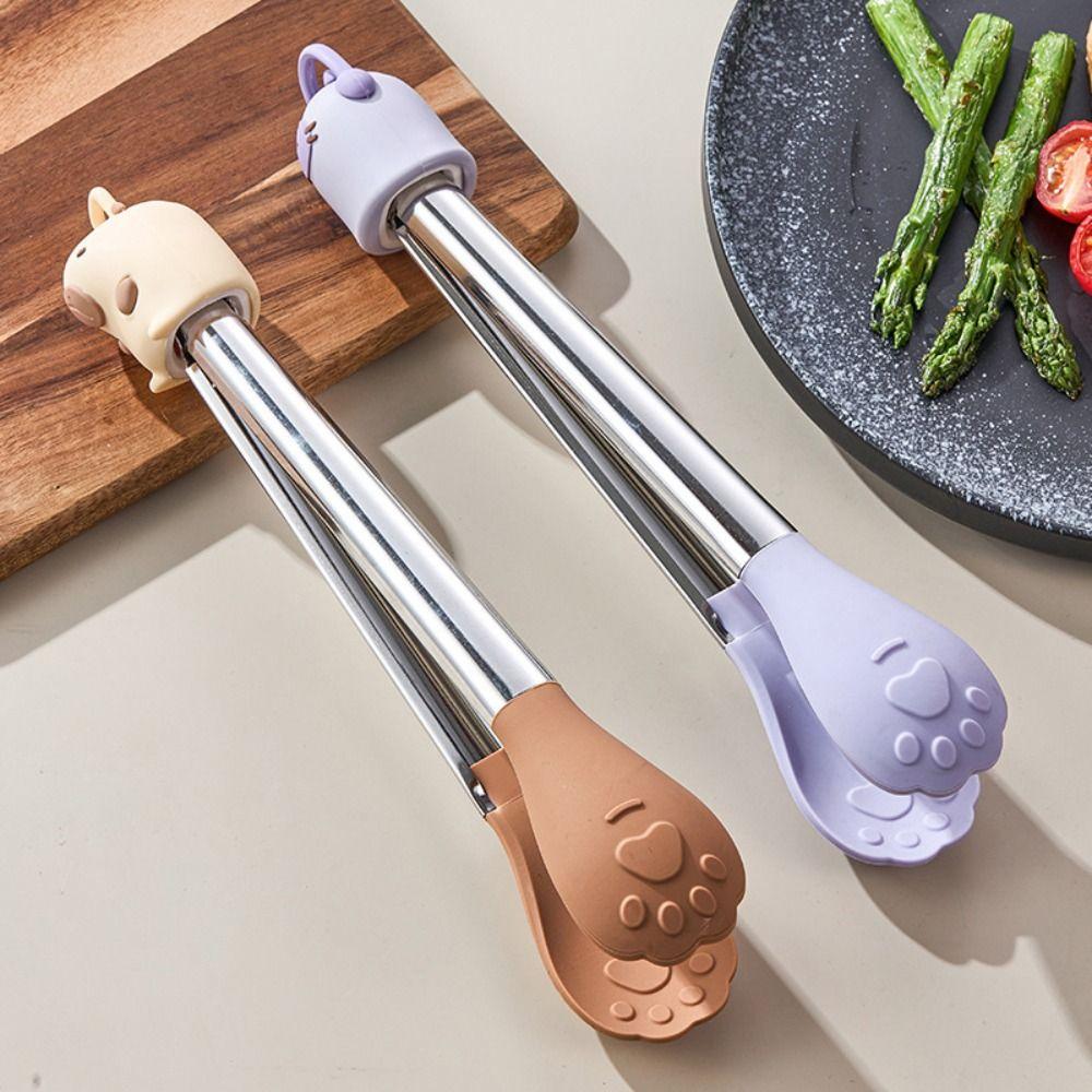 Anti-Scalding Non-Stick Steak Tongs Heat Resistant Cake Bread Tong Cooking Tong  Steak Pasta