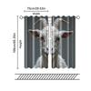 2 pcs, filtering curtains (excluding rods, non-movable, without batteries) Cute Funny Goat Animal for use in bedrooms and living