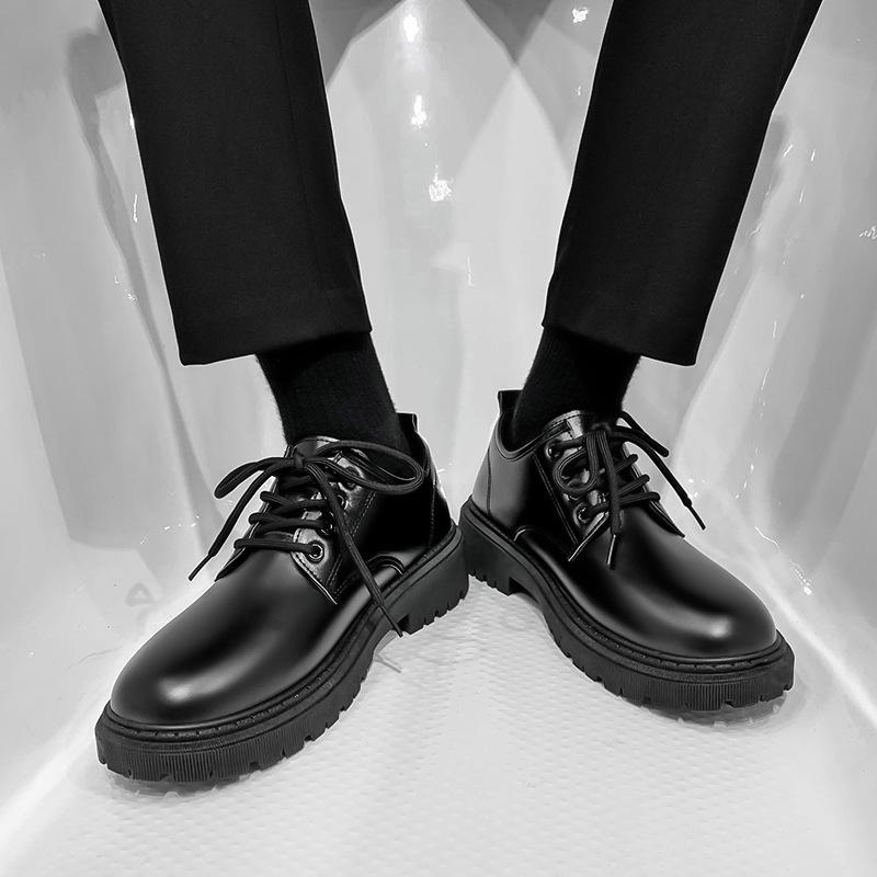 

Деловые кожаные туфли мужские летние 2024 новые молодежные студенческие костюмы в британском стиле мужские повседневные модные туфли с круглым носком 39