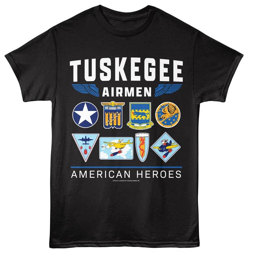 Tuskegee Airmen Worl War 2 American Heroes Different Patch Badges Men's T shirt