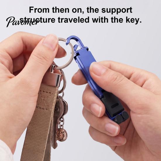 Cell Phone Stand Mini Foldable Keychain, Portable Holder for Pocket Desk, Home Office Travel Desk Accessory