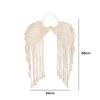 Angels Wing Shaped Macrame Tapestry Retro Cotton String with Long Tassel Elegant Ornament Decoration for Apartment Dorm Room