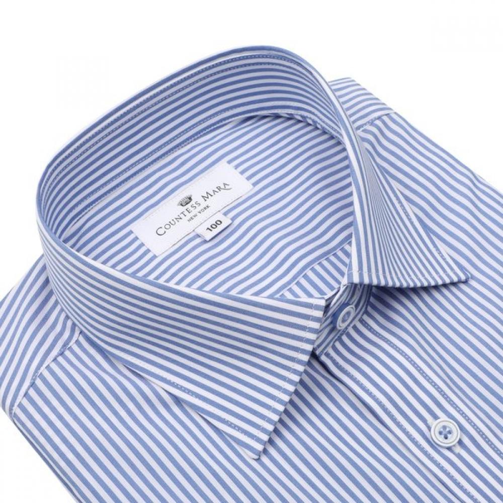 Countess Mara Men Stretch London Stripe Regular Fit Short Sleeve Shirt Cdcz2p540